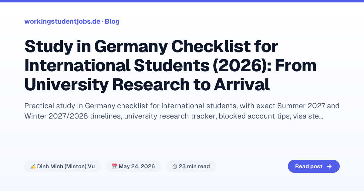 Study in Germany Checklist for International Students (2026): From ...
